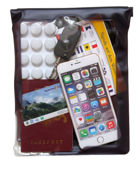 DiCAPac Mehrzwecktasche, Dokumententasche, Kartentasche, Dry Bag wasserdicht, schwarz